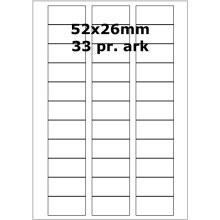 100 ark 52A26H1-HA Aftagelige Papir Labels