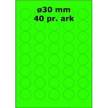 100 ark 30ARH3-G Runde / Ovale Papir Labels