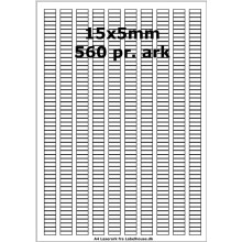 50 ark 15x5-10-H Hvid papir Bredde 00-30mm