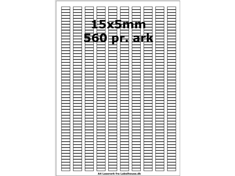 50 ark 15x5-10-H Hvid papir Bredde 00-30mm