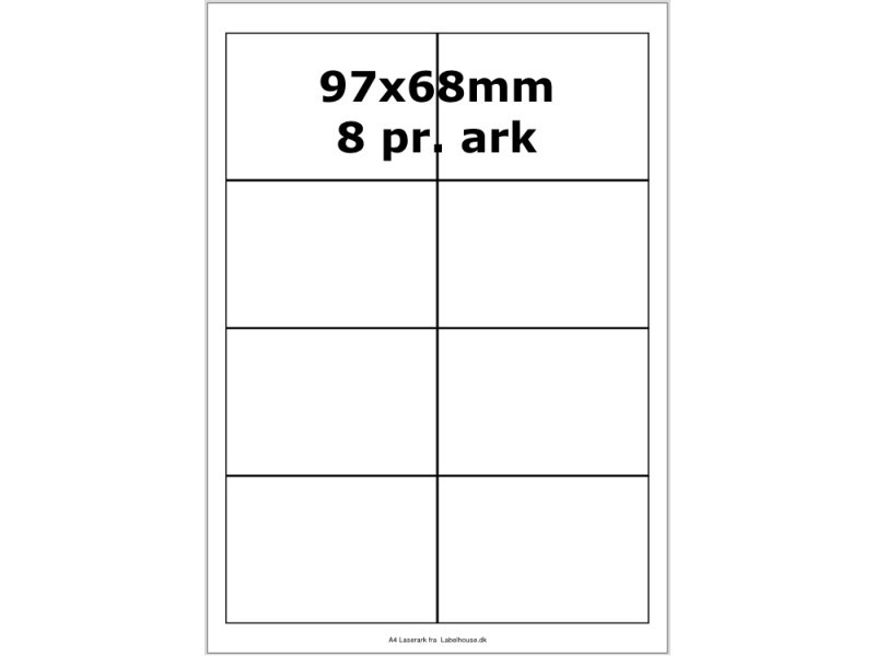 100 ark 97A68H3-HA Aftagelige Papir Labels