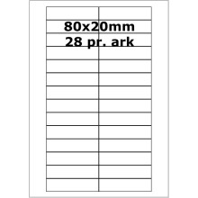 500 ark 80x20-N7 Hvide Papir Labels -Volume køb