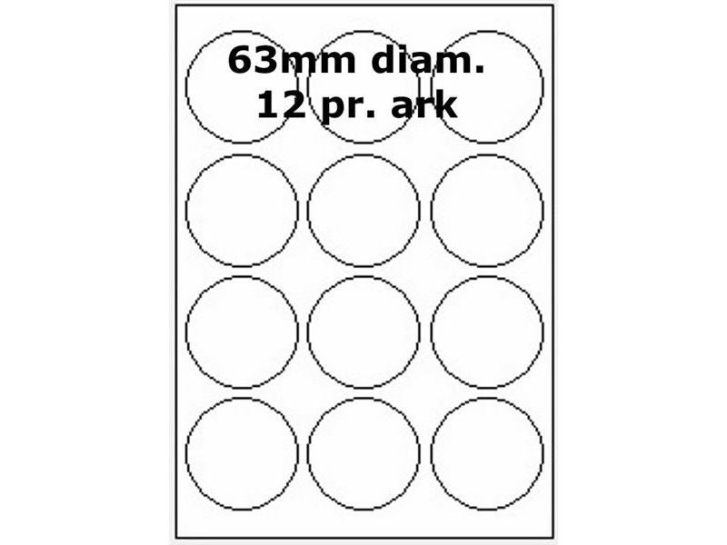 100 ark 63ARRP1 Dæk Labels A4