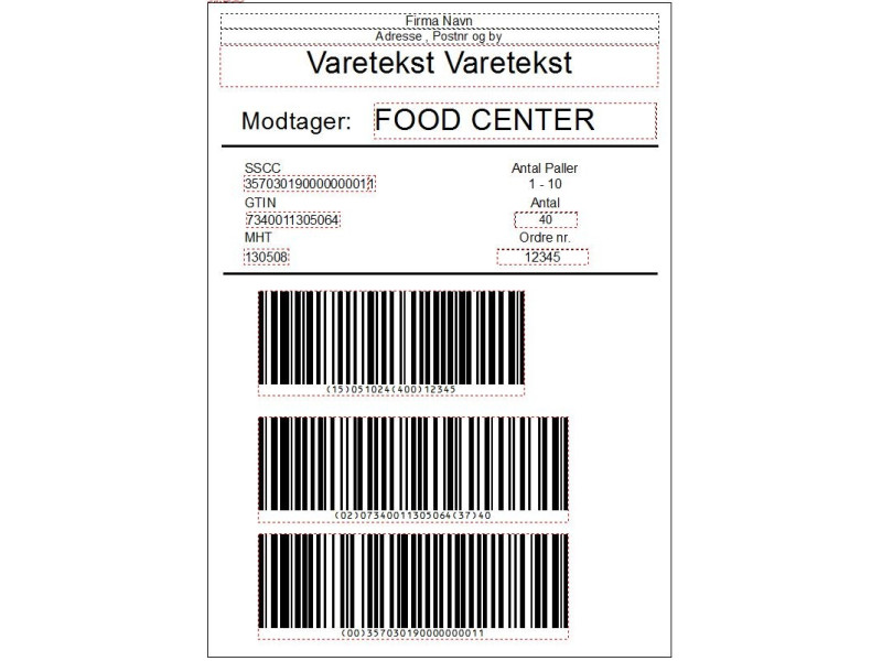 Ark GS1-PRINT Vi printer palle Labels Ark GS1-PRINT Vi printer palle Labels