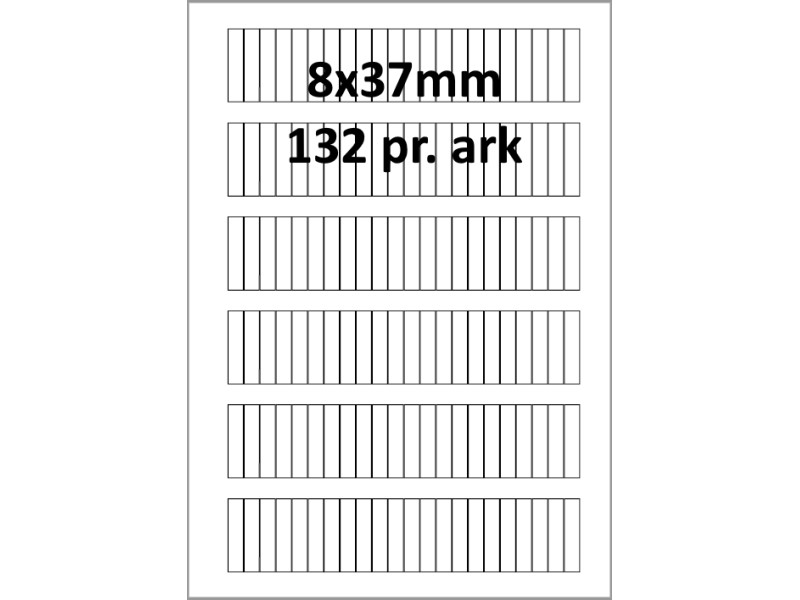 50 Ark 8A37H1 Hvid papir Bredde 00-30mm