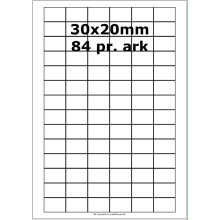 25 ark 30A20W3-25 Hvide Polyester Bredde 00-30mm