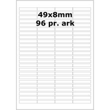 75 ark 49x8-4-H Hvid papir Bredde 31-60mm