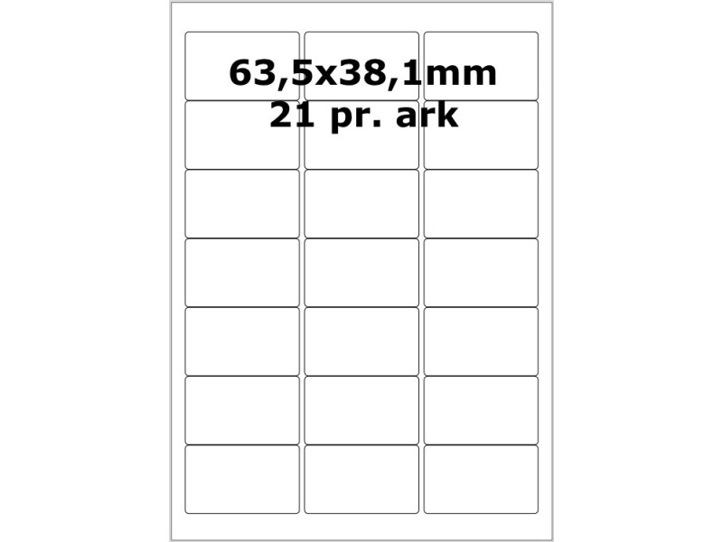 100 ark 64A38H1-HA Aftagelige Papir Labels