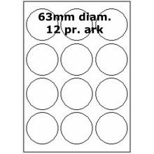 500 ark 63R-3-12H-500 Hvide Papir Labels -Volume køb