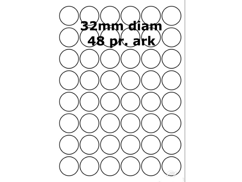100 ark 31800019 Runde / Ovale Papir Labels