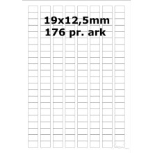 25 ark 19x12-8-W Hvide Polyester Bredde 00-30mm