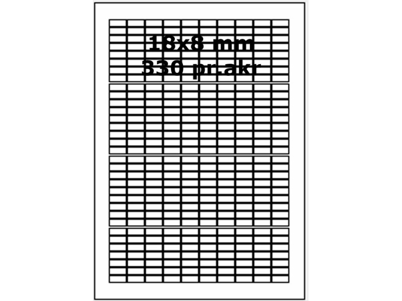 25 ark 18A8W3-25 Hvide Polyester Bredde 00-30mm