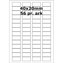 25 ark 40A20W3-25 Hvide Polyester Bredde 31-60mm