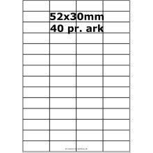 25 ark 52A30W3-25 Hvide Polyester Bredde 31-60mm