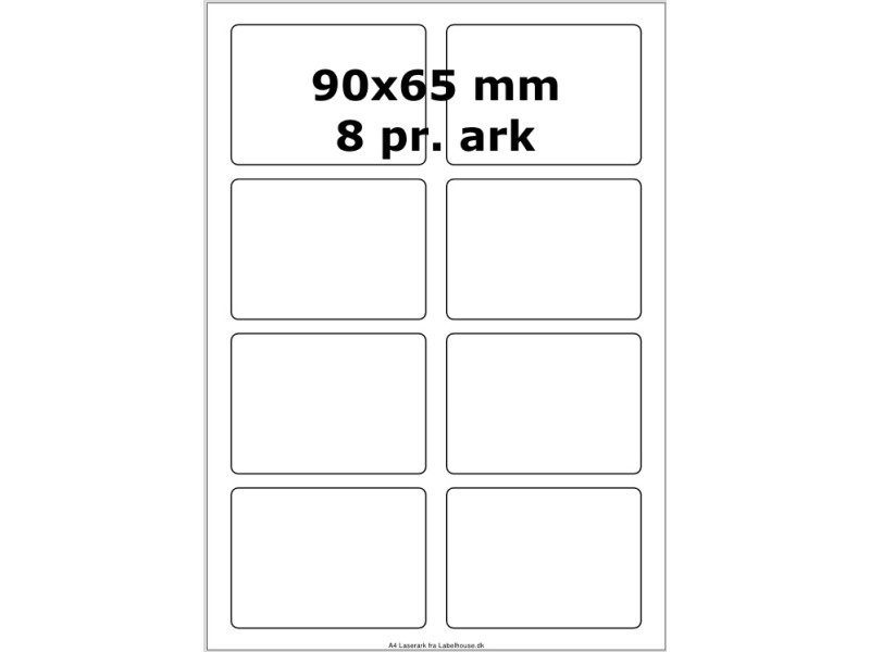 25 ark 90A65W3-25 Hvide Polyester Bredde 61-90mm