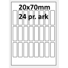 25 ark 20A70W1-25 Hvide Polyester Bredde 00-30mm