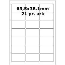 500 ark 727806.5007 Hvide Papir Labels -Volume køb