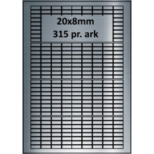 25 ark 20A8SP3-25 Sølvpolyester Bredde 00-30mm