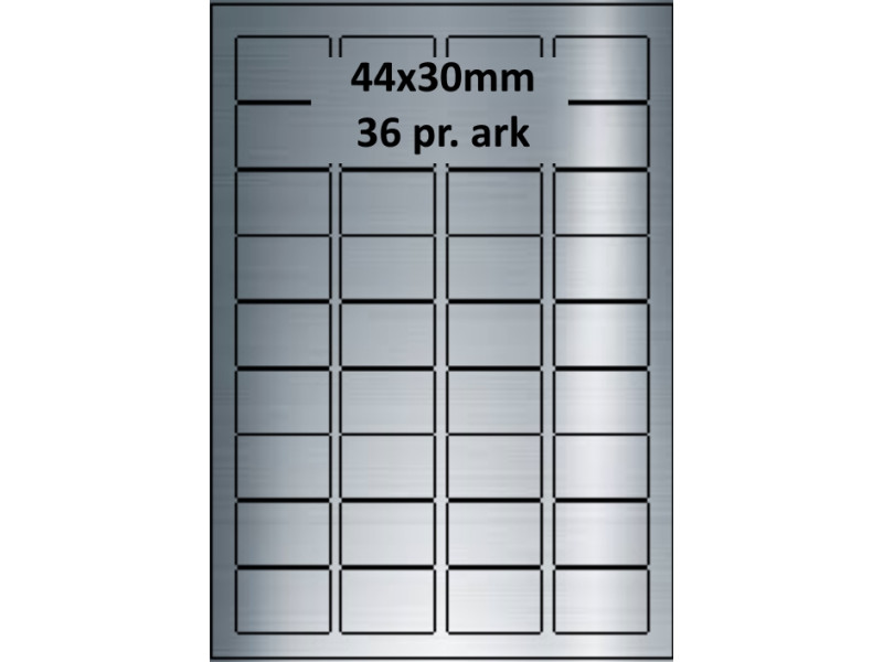 25 ark 44A30SP1-25 Sølvpolyester Bredde 31-60mm