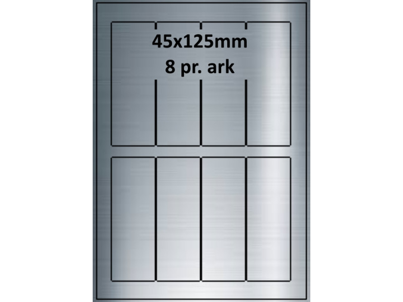 25 ark 45A125SP1-25 Sølvpolyester Bredde 31-60mm