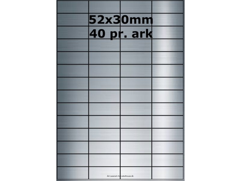 100 ark 52A30SP3 Sølvpolyester Bredde 31-60mm