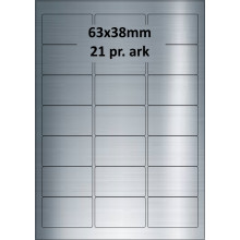 25 ark 63A38SP3-25 Sølvpolyester Bredde 61-90mm