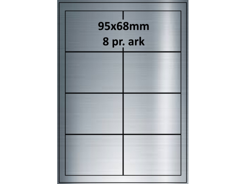 25 ark 95A68SP1-25 Sølvpolyester Bredde + 91mm
