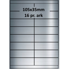25 ark 105A35SP1-25 Sølvpolyester Bredde + 91mm