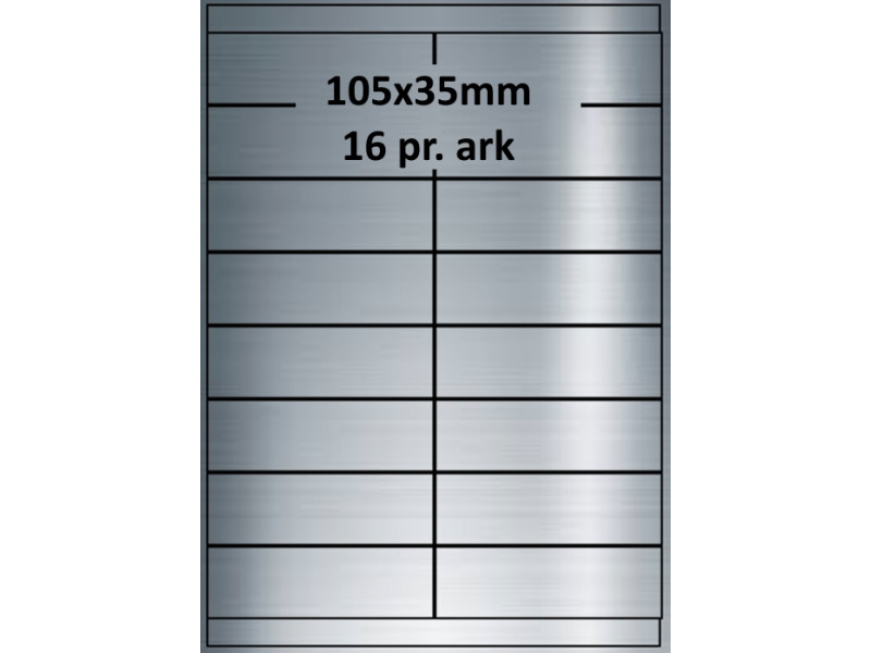 25 ark 105A35SP1-25 Sølvpolyester Bredde + 91mm