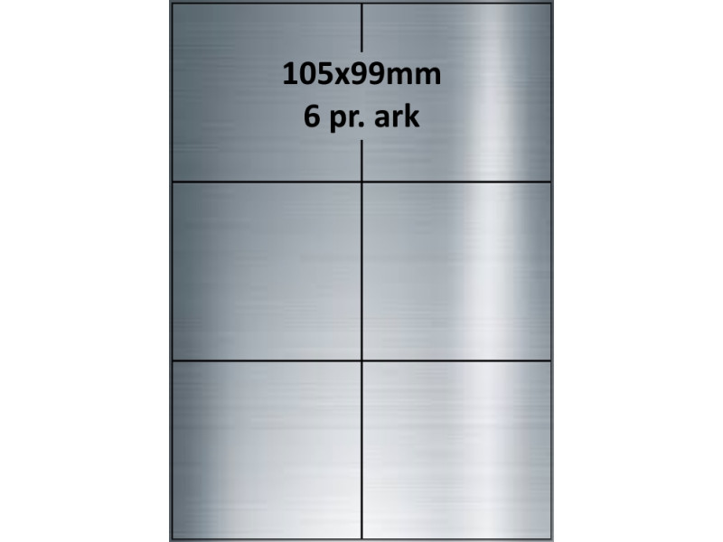 25 ark 105A99SP1-25 Sølvpolyester Bredde + 91mm