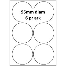 100 ark 95ARH1 Runde / Ovale Papir Labels