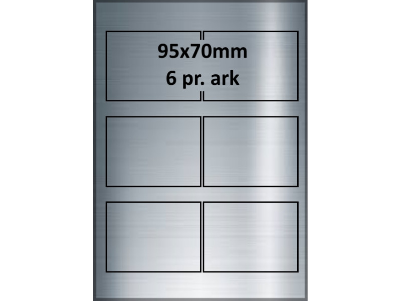 25 ark 95A70SP1-25 Sølvpolyester Bredde + 91mm