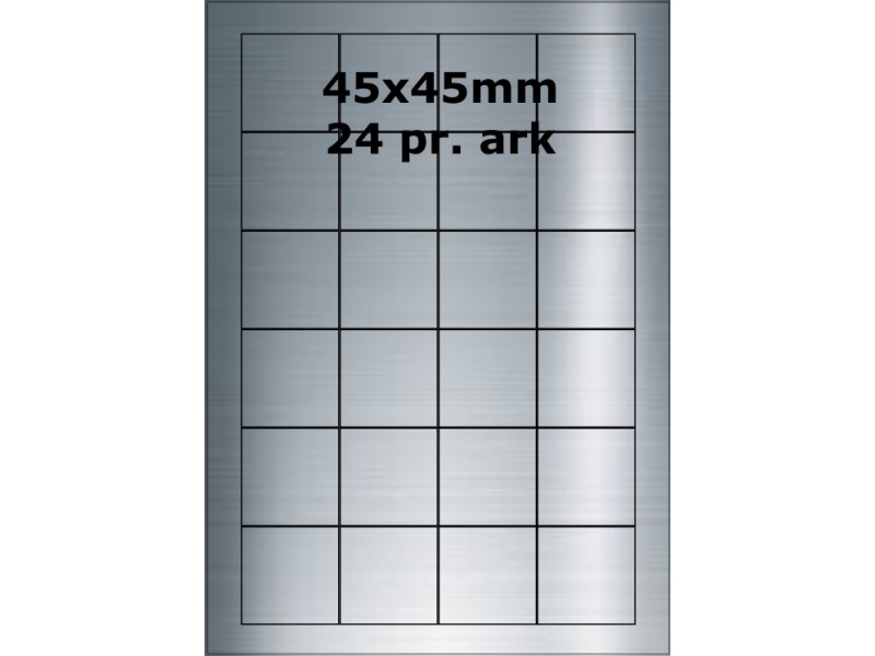 25 ark 45A45SP1-25 Sølvpolyester Bredde 31-60mm