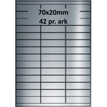 25 ark 70A20SP1-25 Sølvpolyester Bredde 61-90mm