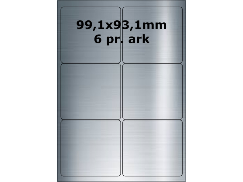 25 ark 99A93SP1-25 Sølvpolyester Bredde + 91mm