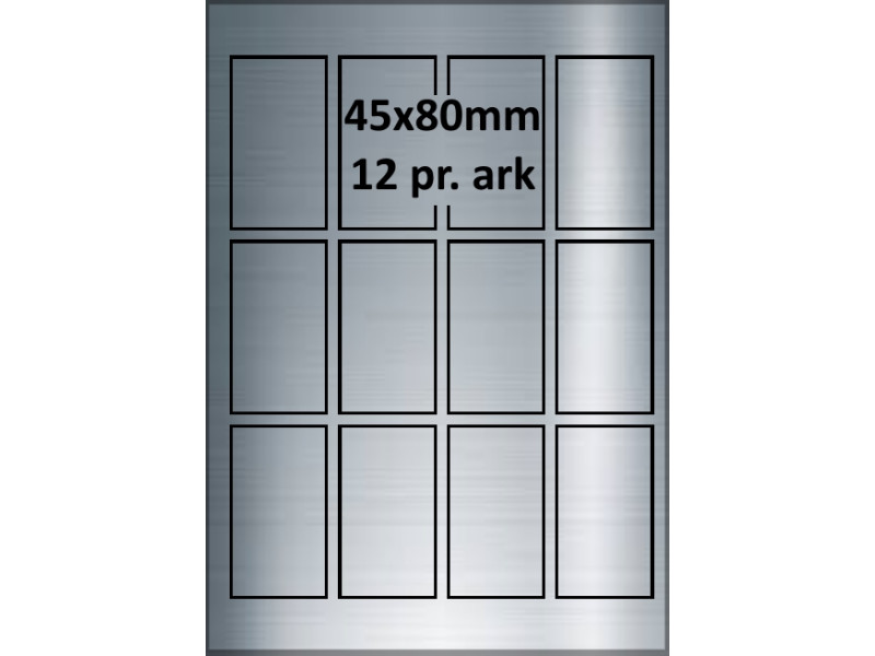 25 ark 45A80SP1-25 Sølvpolyester Bredde 31-60mm