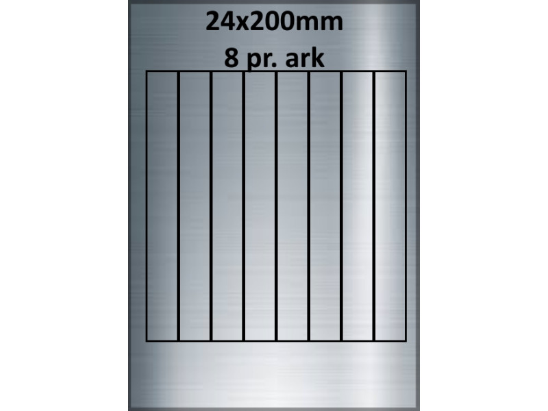 25 ark 24A200SP1-25 Sølvpolyester Bredde 00-30mm