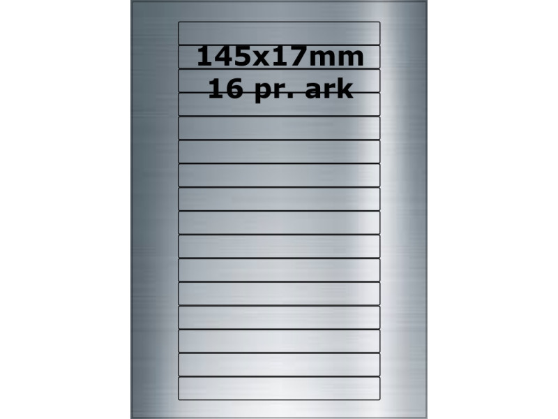 25 ark 145A17SP1-25 Sølvpolyester Bredde + 91mm