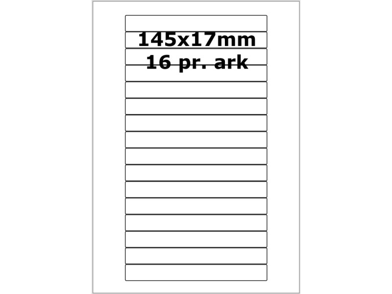 25 ark 145A17W1-25 Hvide Polyester Bredde +91mm