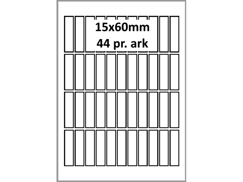 25 ark 15A60W1-25 Hvide Polyester Bredde 00-30mm