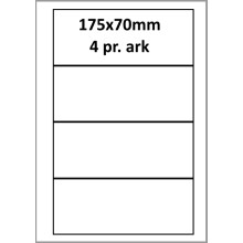 25 ark 175A70W1-25 Hvide Polyester Bredde +91mm