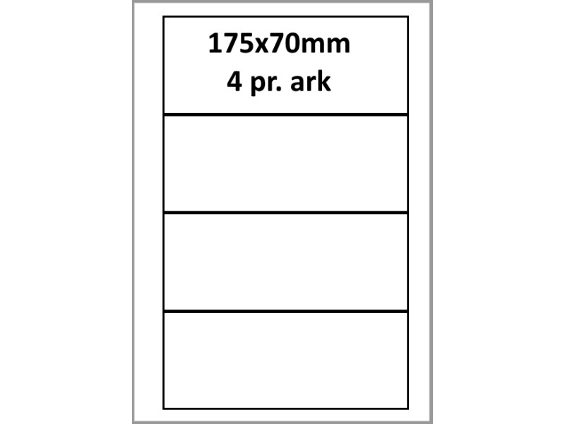 25 ark 175A70W1-25 Hvide Polyester Bredde +91mm