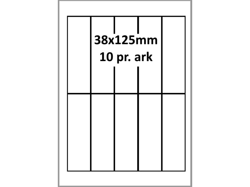 25 ark 38A125W1-25 Hvide Polyester Bredde 31-60mm