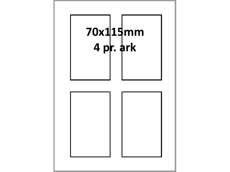25 ark 70A115W1-25 Hvide Polyester Bredde 61-90mm