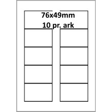 25 ark 76A49W1-25 Hvide Polyester Bredde 61-90mm