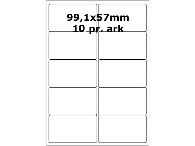25 ark 99A57W1-25 Hvide Polyester Bredde +91mm