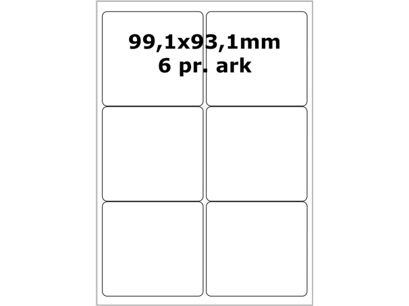 25 ark 99A93W1-25 Hvide Polyester Bredde +91mm