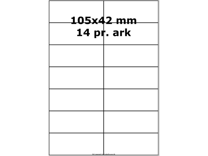 25 ark 105A42W1-25 Hvide Polyester Bredde +91mm