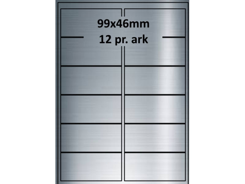 25 ark 99A46SP1-25 Sølvpolyester Bredde + 91mm