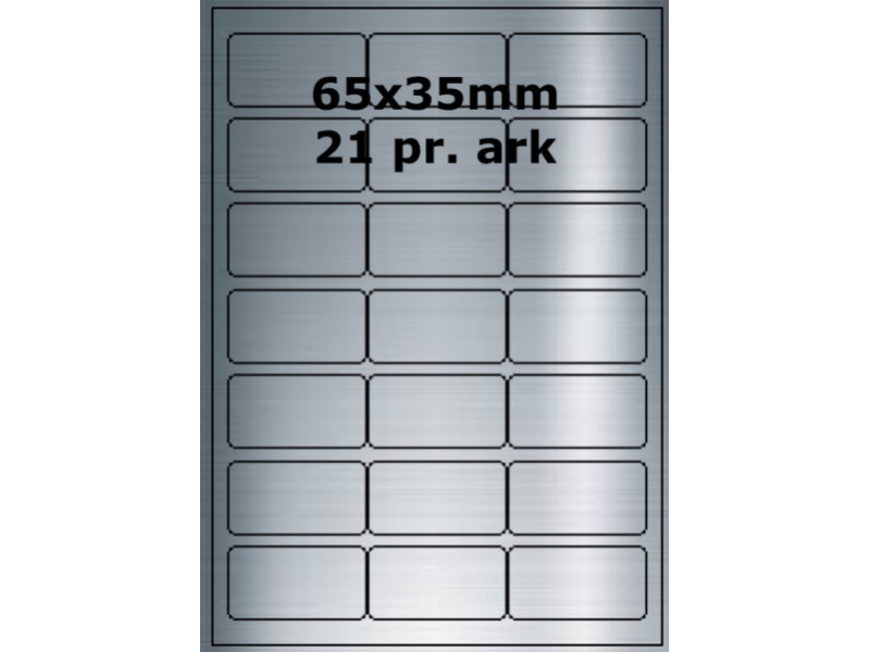 25 ark 65A35SP1-25 Sølvpolyester Bredde 61-90mm